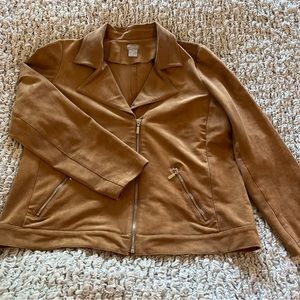 Chicos Suedeish Caramel Jacket Sz. W
